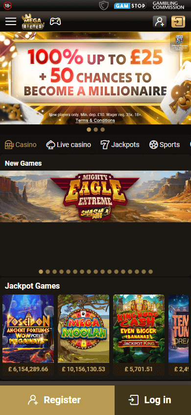Mega Riches Casino Mobile screenshot
